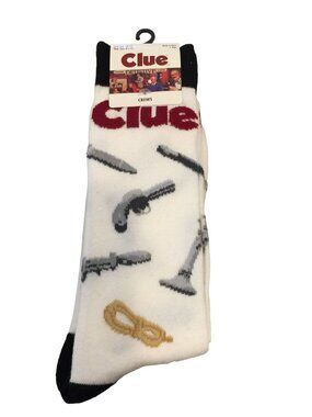 Hasbro CLUE Men's Crew Socks Size 10-13 Various Weapons from the Game